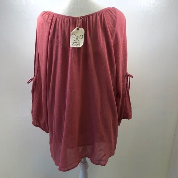 Johnny Was Calme Gauze Split Top M - Picture 4 of 12